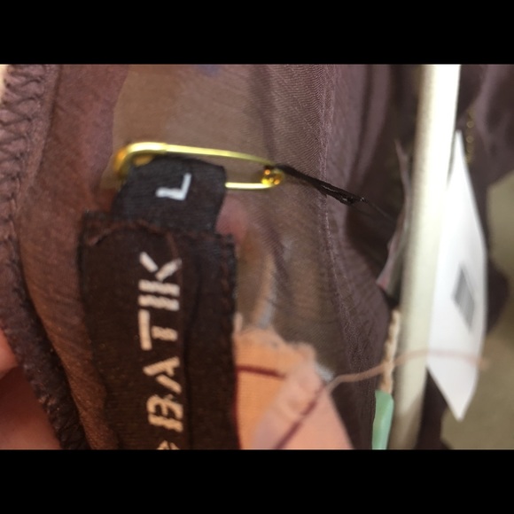 Antik Batik Brown Bead Faux Wrap Rai Top Large NWT - Picture 7 of 8